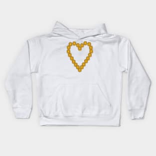 Floral Art Sunflower Line Drawing Valentines Day Heart Kids Hoodie